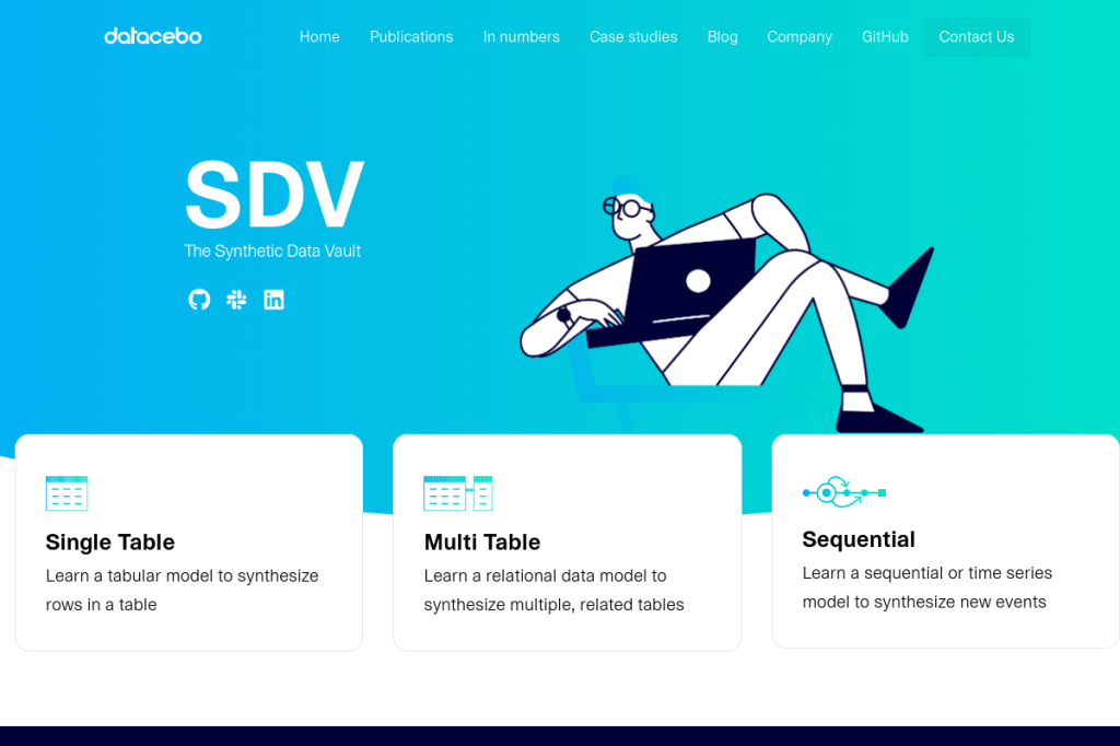 Screenshot of Synthetic Data Vault – AI Tool