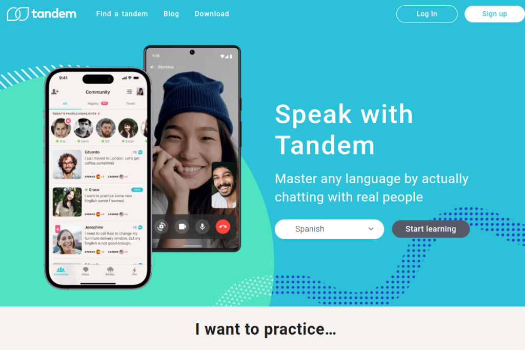 Screenshot of Tandem – AI Tool
