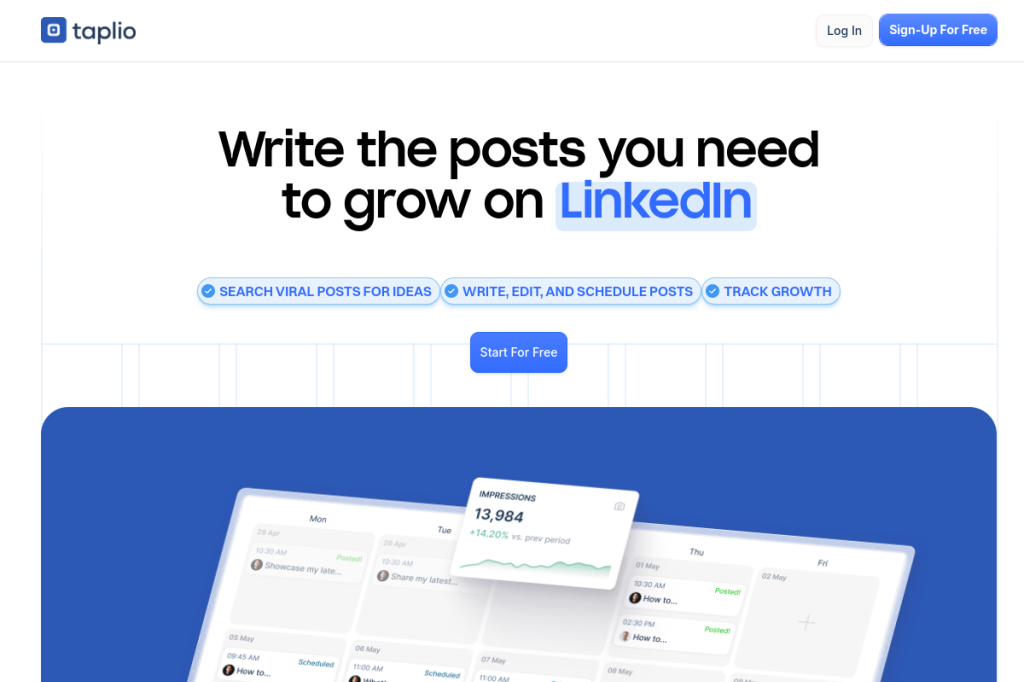 Screenshot of Taplio – AI Tool