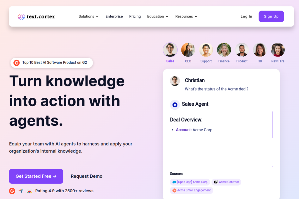 Screenshot of TextCortex – AI Tool