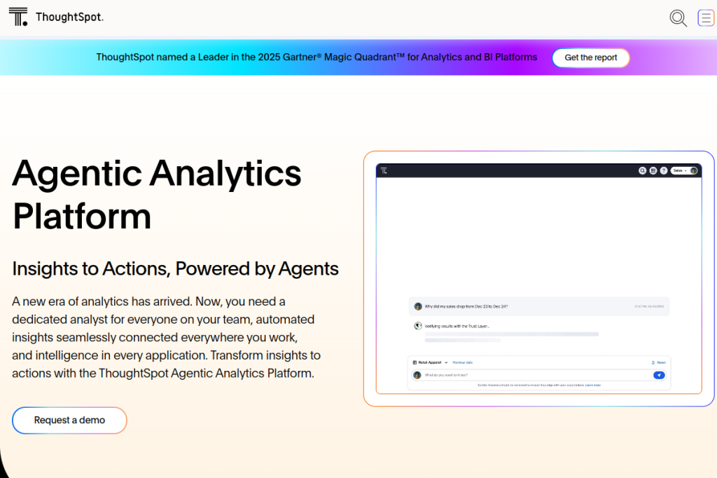 Screenshot of ThoughtSpot – AI Tool