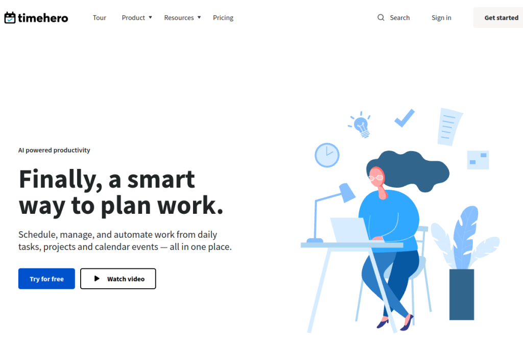 Screenshot of TimeHero – AI Tool