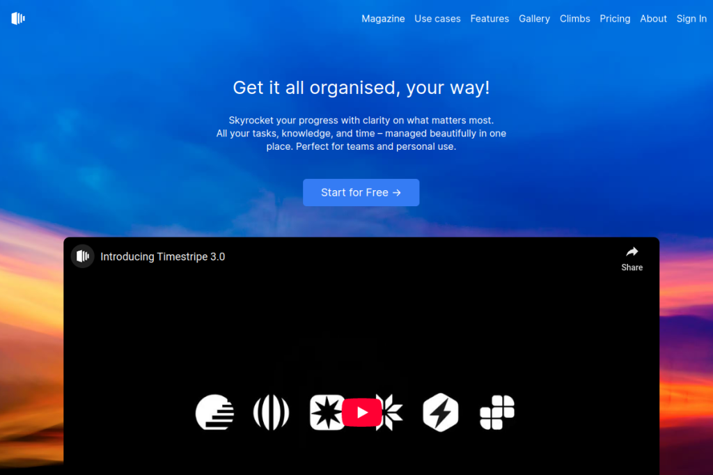 Screenshot of Timestripe – AI Tool