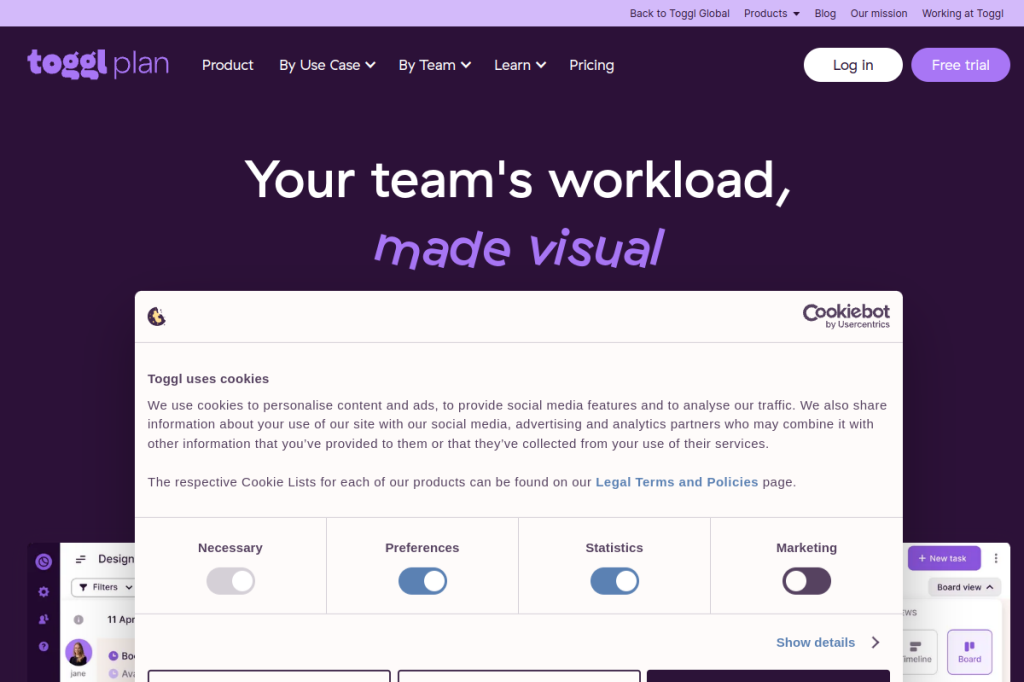 Screenshot of Toggl Plan – AI Tool