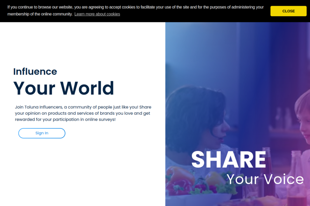Screenshot of Toluna – AI Tool