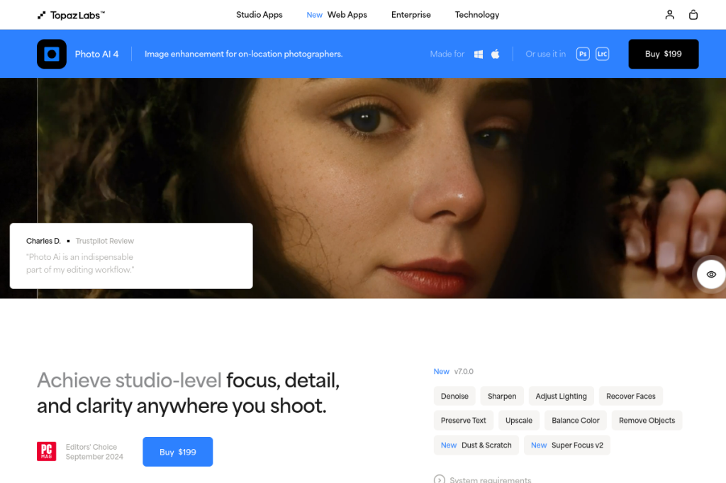 Screenshot of Topaz Photo AI – AI Tool