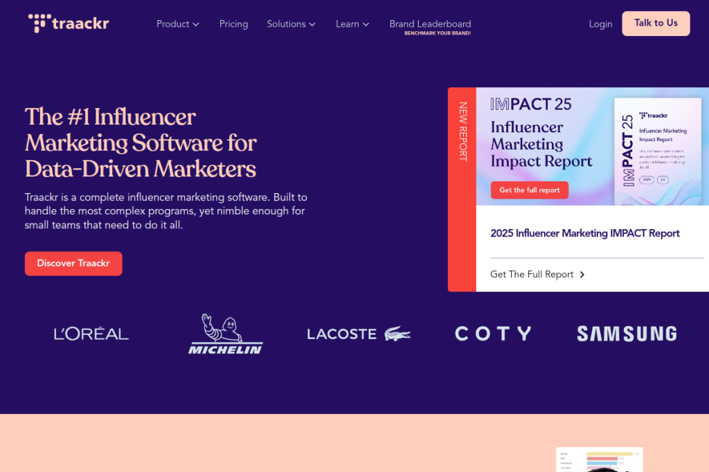 Screenshot of Traackr – AI Tool