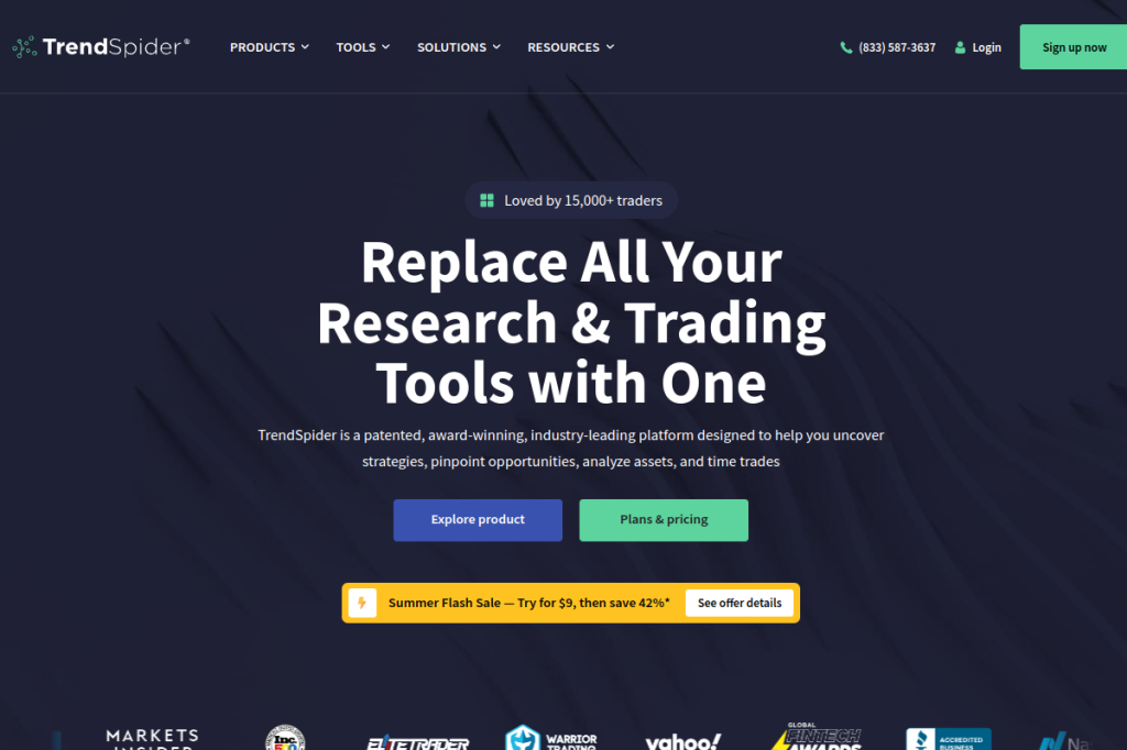 Screenshot of TrendSpider – AI Tool