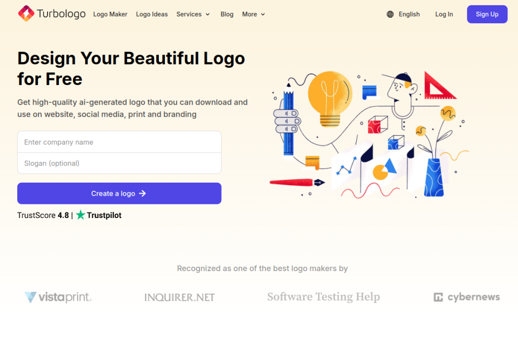 Screenshot of Turbologo – AI Tool