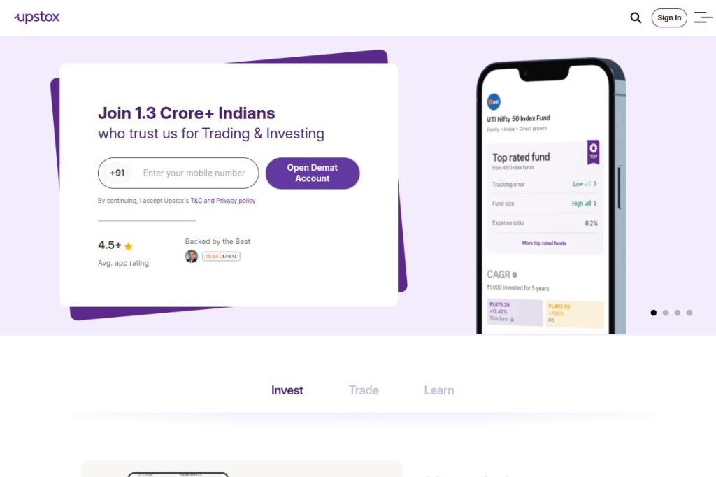 Screenshot of Upstox Pro – AI Tool