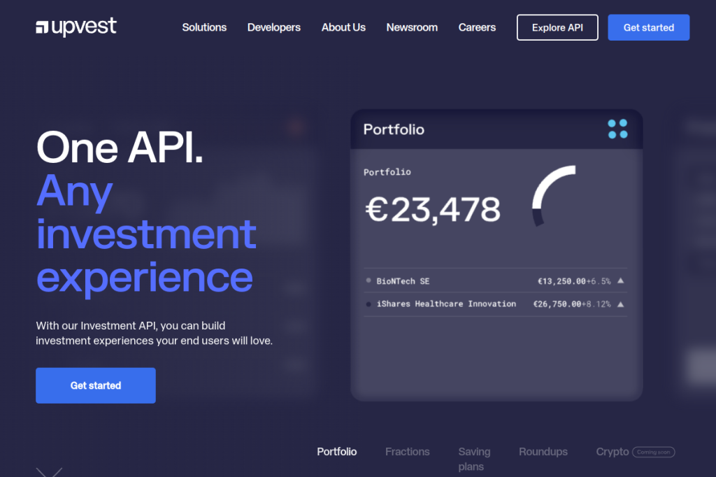 Screenshot of Upvest – AI Tool
