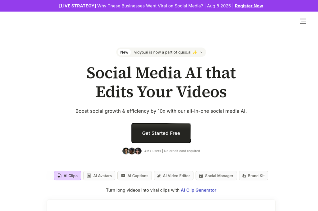 Screenshot of Vidyo.ai – AI Tool