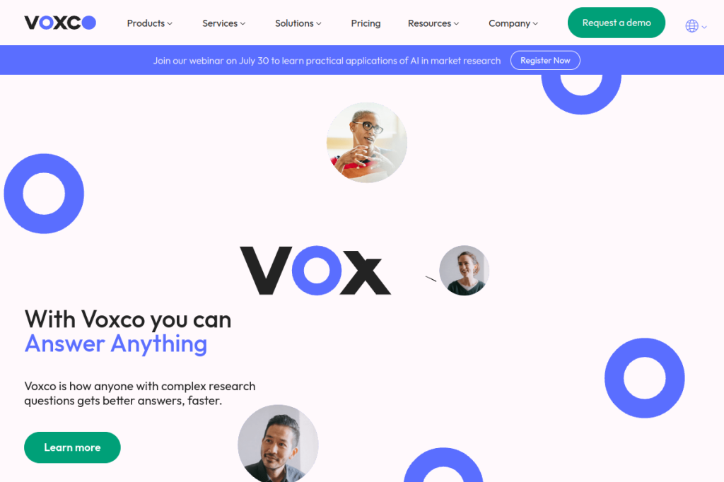 Screenshot of Voxco – AI Tool