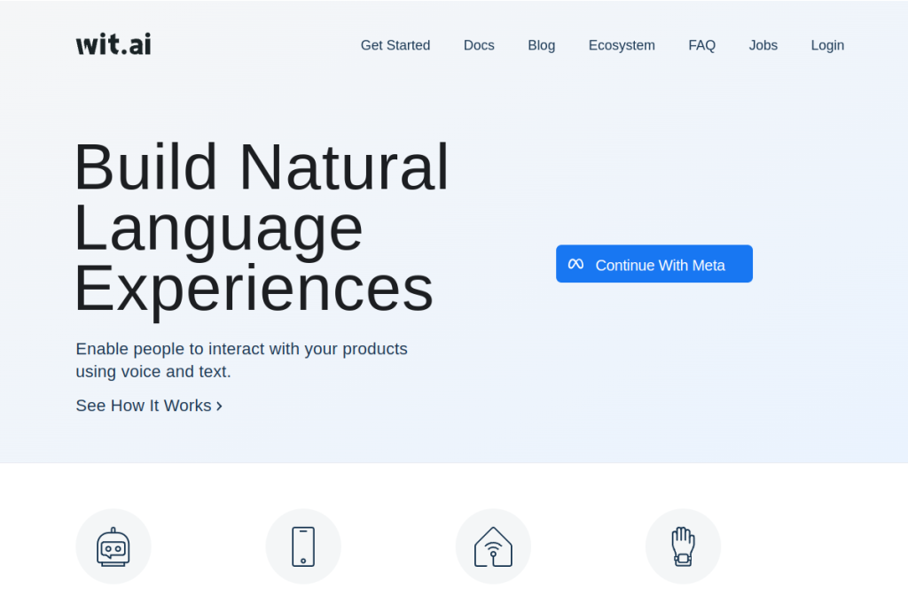 Screenshot of Wit.ai API – AI Tool