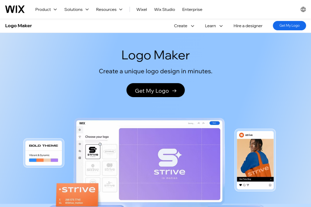 Screenshot of Wix Logo Maker – AI Tool