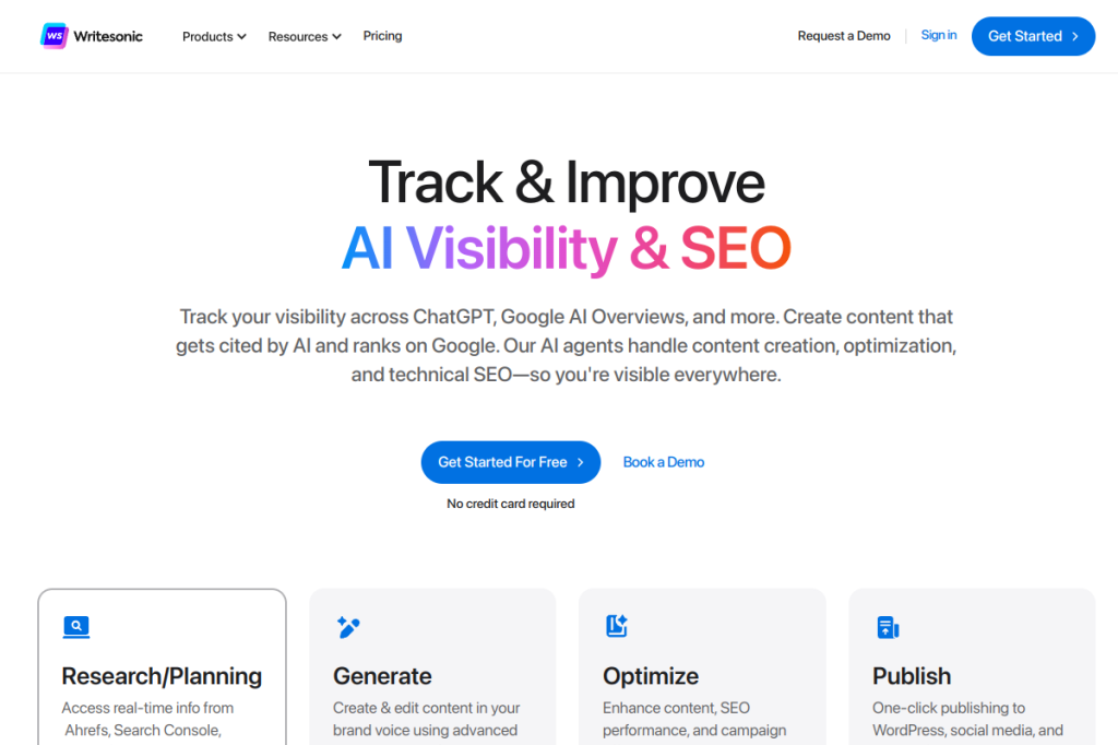 Screenshot of Writesonic – AI Tool