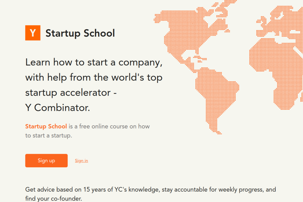 Screenshot of YC Startup School – AI Tool